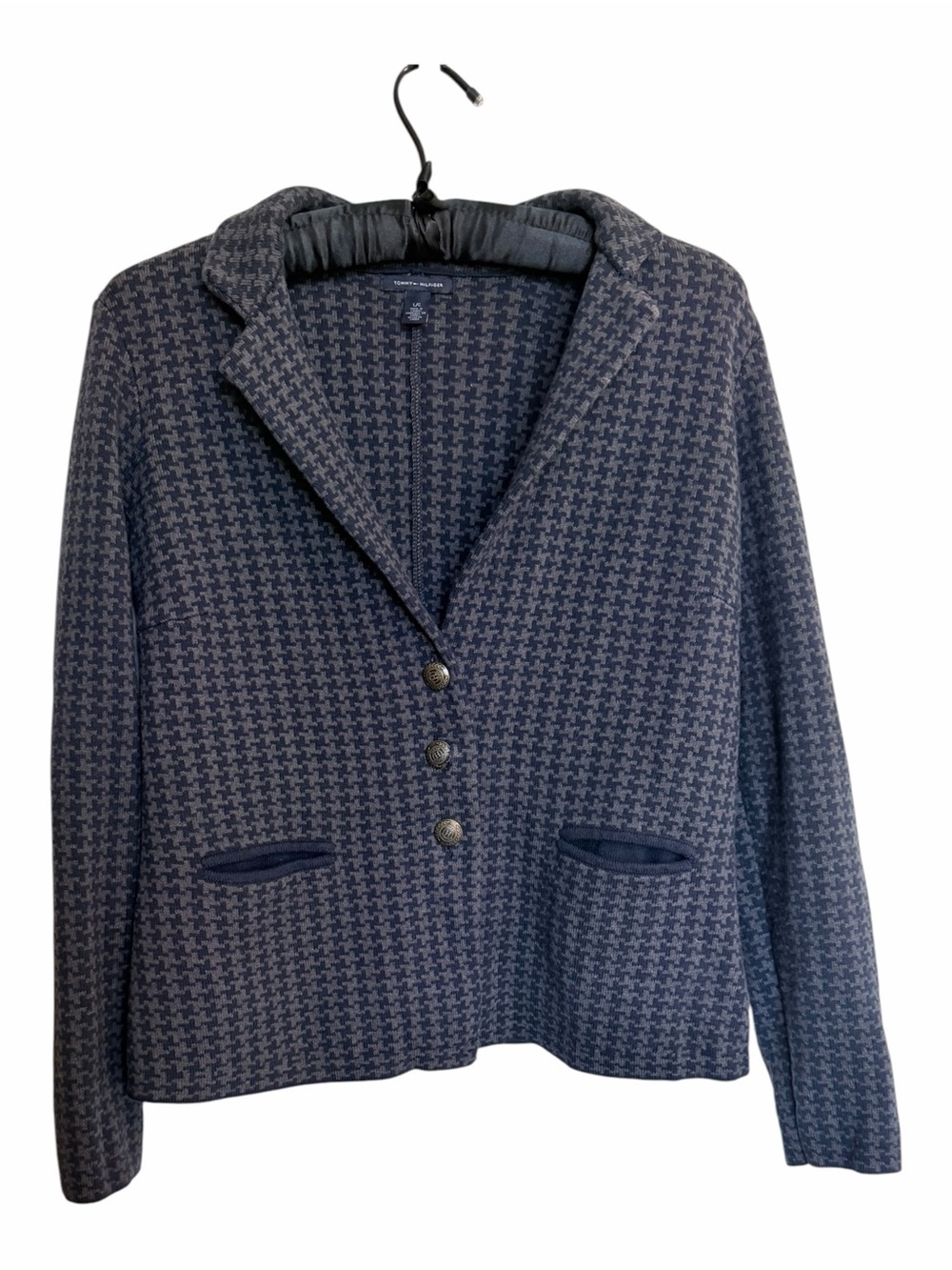 Tommy Hilfiger Navy Houndstooth Blazer Jacket
